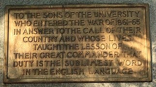 Inscription on the Silent Sam Statue